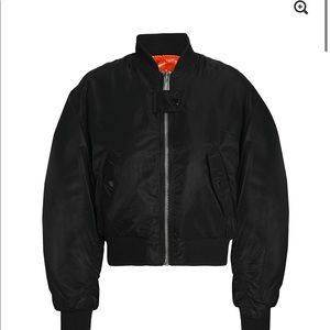 Maje schott reversible quilted satin bomber